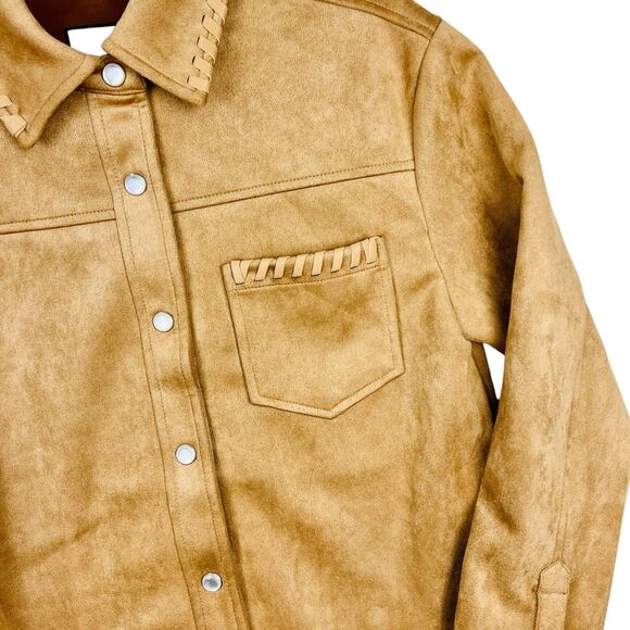 Bagatelle faux suede jacket shacket  XS camel brown - Picture 4 of 9
